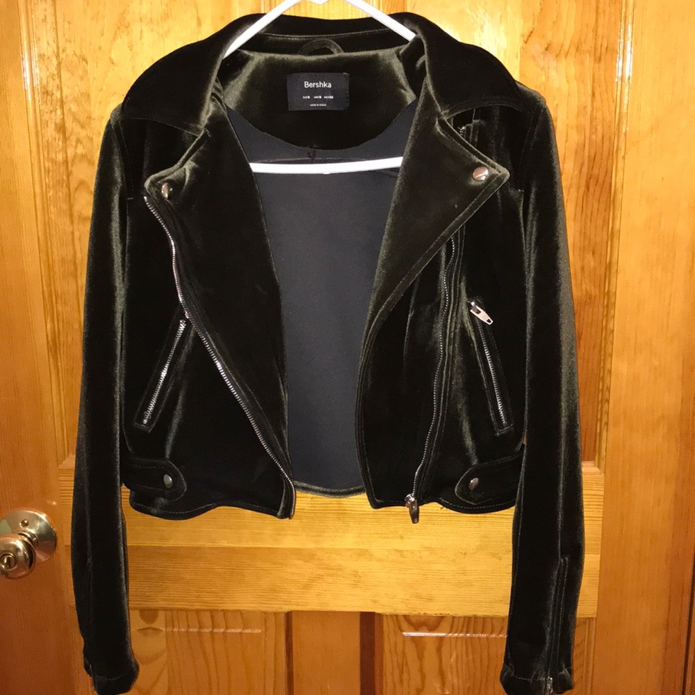 Bershka Velvet Moto Jacket